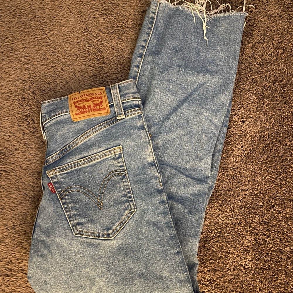 Levi's Light Blue Ribcage Straight Ankle Jeans